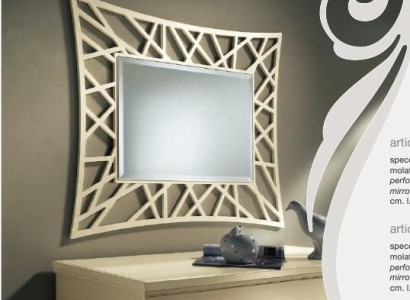 Spiegel Hängespiegel Holz Modern Wandspiegel Möbel Spieglein Design 90x90 Neu